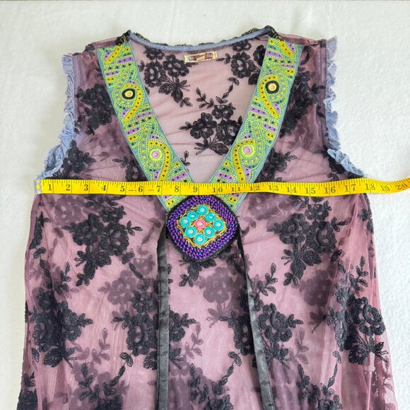 FREE PEOPLE Sheer Embroidered Sleeveless Top - Picture 6 of 7